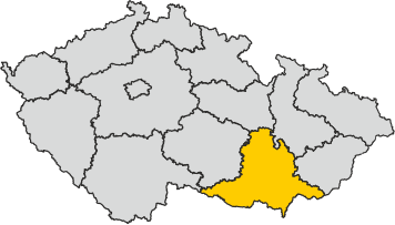 mapa ČR s Jihomoravským krajem
